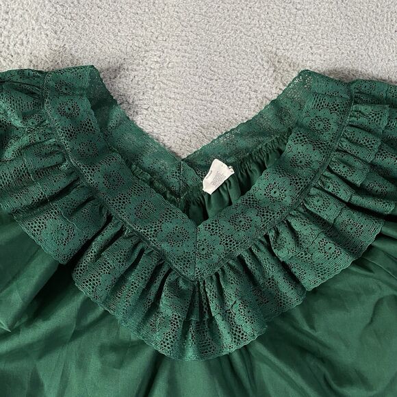 Vintage Square Up Dance Top Womens Small Green Lace Western Country Cottage USA - Picture 2 of 8